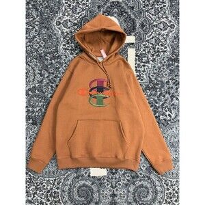 Supreme Champion Stacked C Hooded Sweatshirt Rust Brown Medium FW17